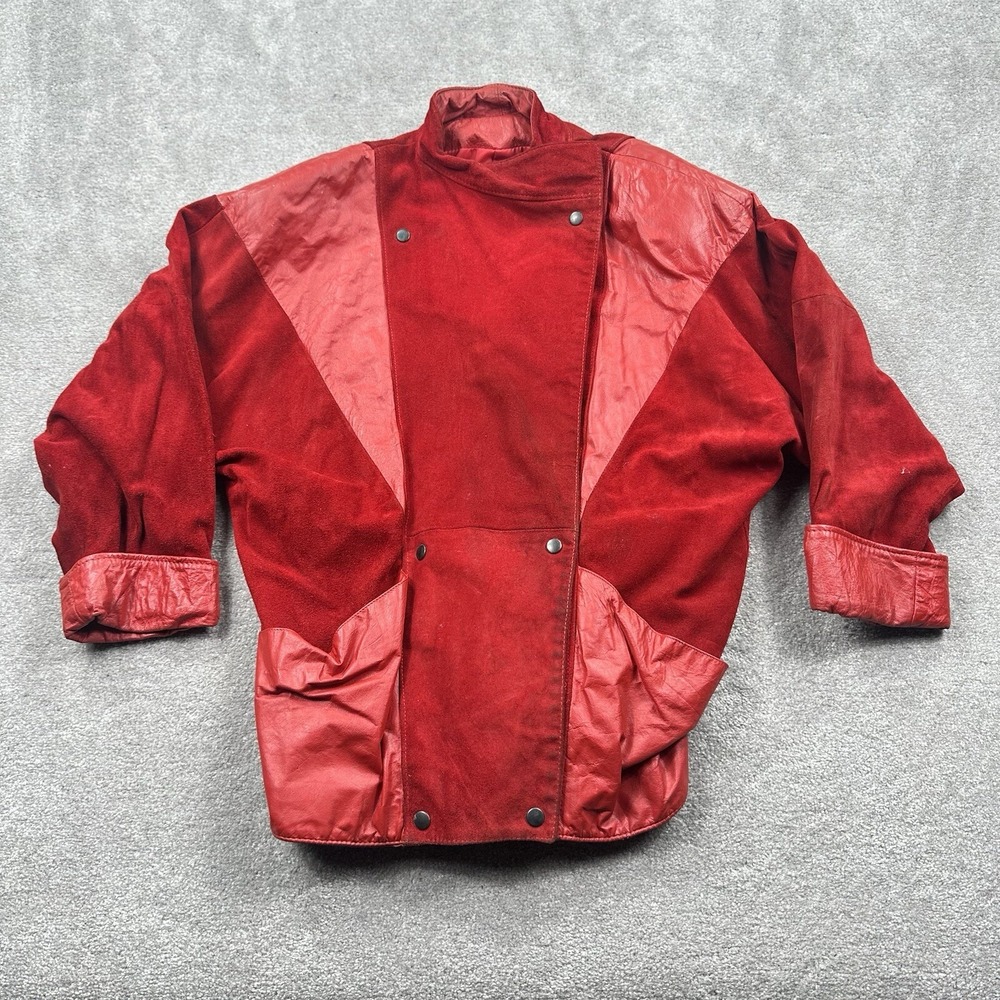 Comint Women's Red Leather Jacket Suede Size Medium Argentina